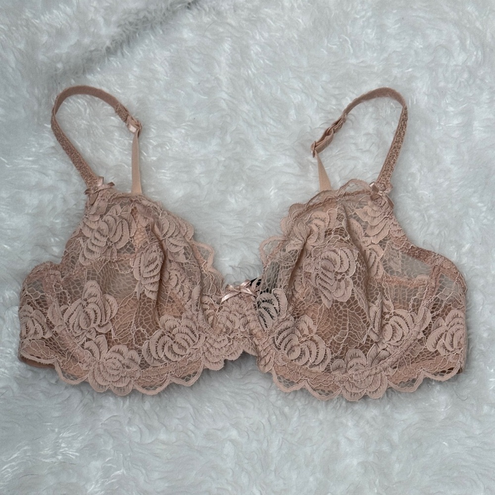Adore Me Lace Bra in Soft Tan